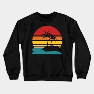 Retro Tropical Sunset Crewneck Sweatshirt